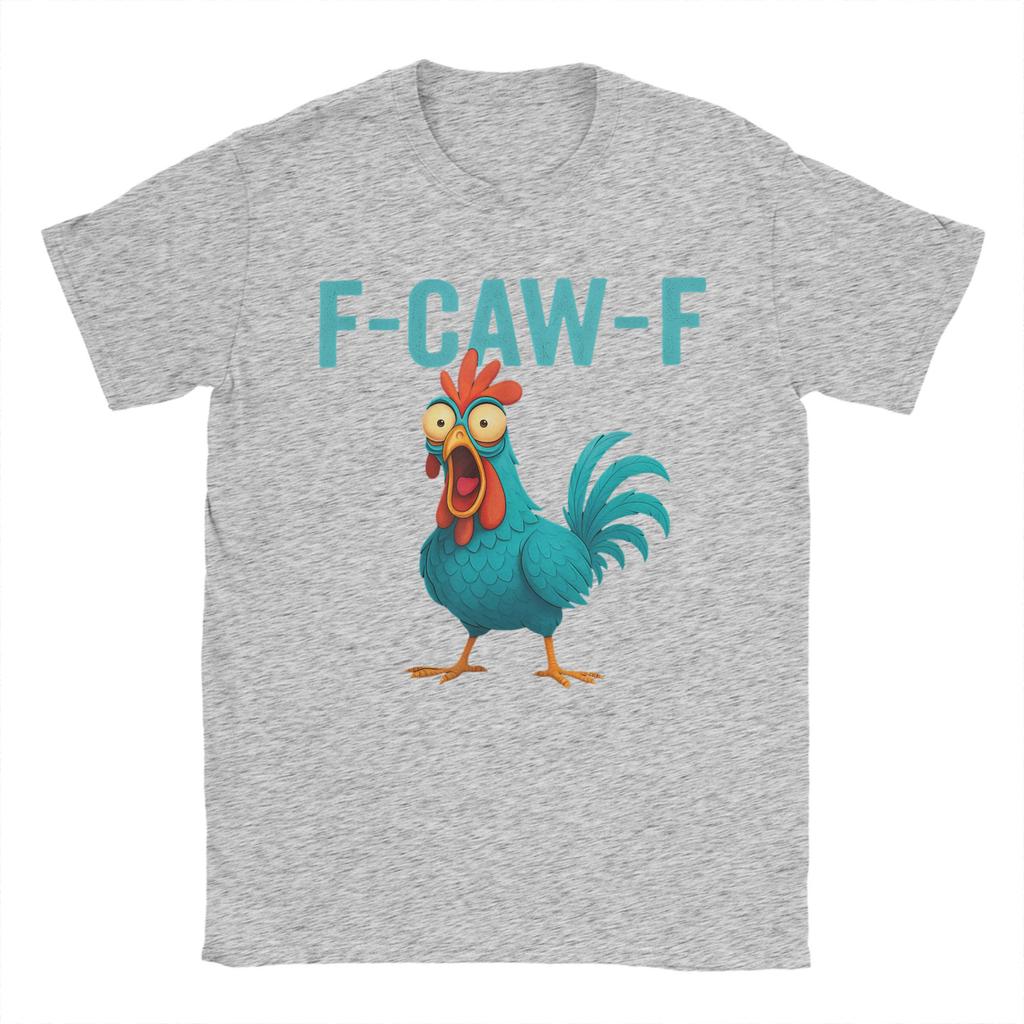 F-CAW-F Funny Rooster Chicken Farm Animal Humor Bird Lovers T Shirt Adult T-Shirts Summer O Neck Tee Shirt Tops