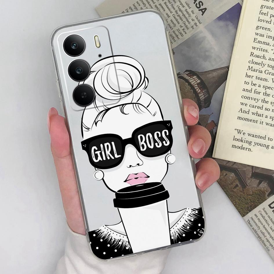 Чехлы для телефонов OPPO Realme 13+ C75 Neo7 Find X8 Pro Reno 13 Pro 13F P1 Speed Lucky Girl Мягкие прозрачные силиконовые противоскользящие задние крышки для Oppo Shell Capa