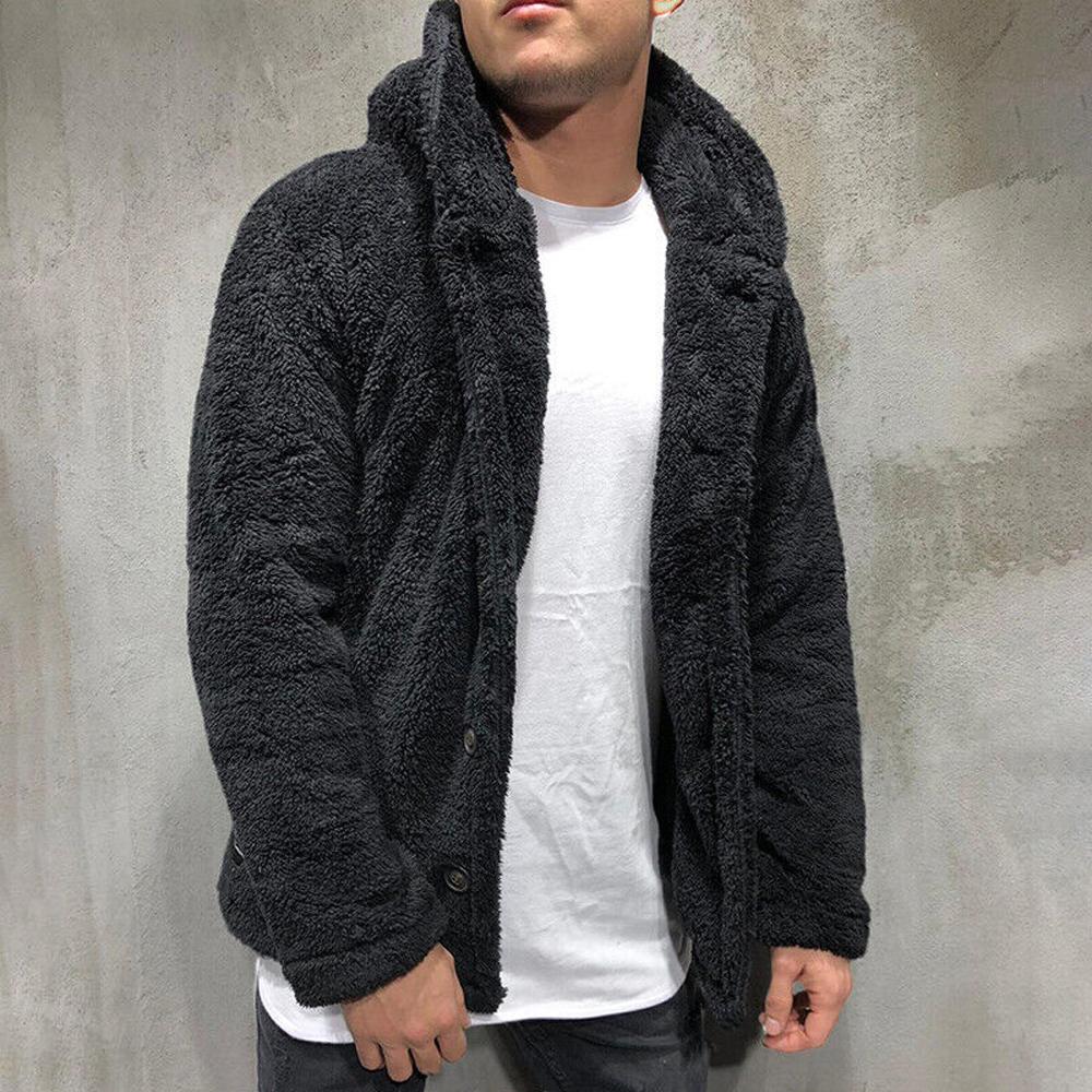 Мужское флисовое пальто с плюшевым мишкой, зима-осень, теплая куртка с длинными рукавами, меховая пушистая верхняя одежда с капюшоном, джемпер, толстовки, ветровка