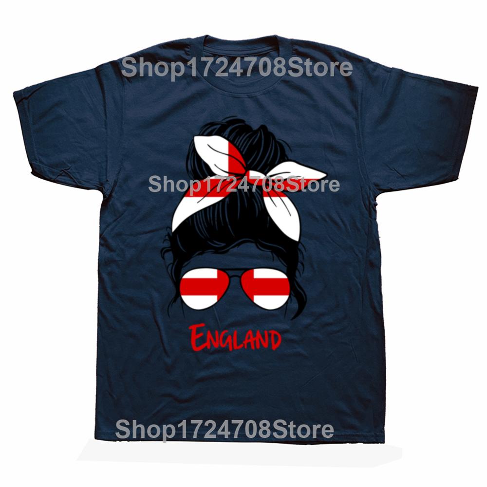 Funny England English Girl British Woman Flag Tshirts Men Womens Fashion Casual Tshirt 100 Cotton Loose Oversized T Shirt