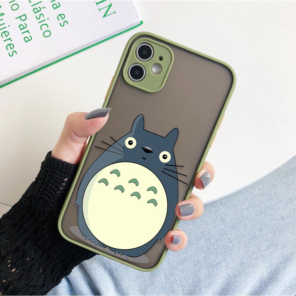 Чехол для телефона с японским аниме и забавным Тоторо для iPhone 11 12 13 14 Pro Max XR X 8 7 Plus Pro XS Mini Skin Feeling Cases Silicone Cover