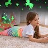 Mermaid Tail Blanket Wear Resistant Friendly To Skin Breathable Luminous Design Plush Flannel Fleece Blanket Toddler Mermaid Toy
