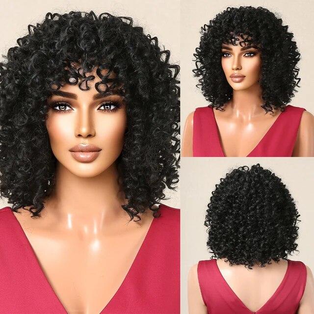 Короткие блондинки вьющиеся афро японские высококачественные парики из волокна для женщин вьющиеся черные женские парики с челкой повседневный парик для косплея