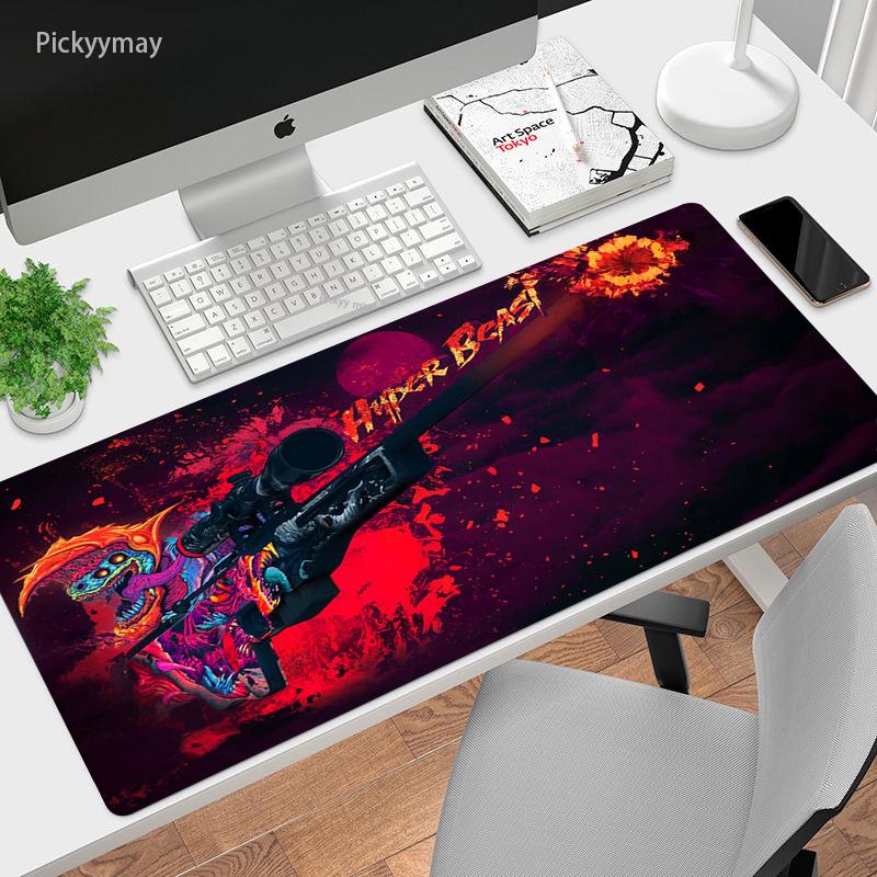 Коврик для мыши CS GO Hd, утолщенный большой коврик для мыши, коврик для мыши с запирающимся краем, резиновый коврик для игровой клавиатуры большого размера, настольные игровые коврики