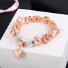 Women All Match Crystal Love Heart Glass Beads Bracelet