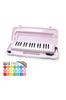 Hobinavi Keyboard Harmonica 32 Keys for Elementary and Children Lightweight Melody Winding Mouth Hose Table Play Standing Case Name Sticker School,