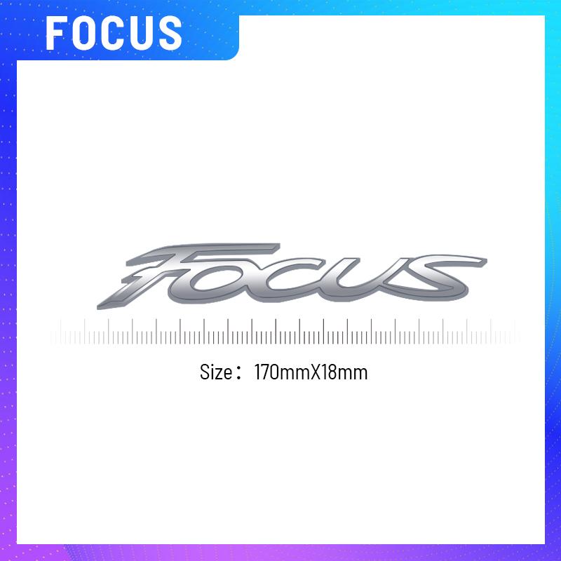 AJH1 1PCS Metal For Ford Focus Logo Glossy black Red Emblem Car Rear Trunk Sticker Decoration Badge Styling Accessories