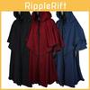 Halloween Medieval Long Sleeve Wizard Hooded Robe Cloak For Cosplay And Costume Parties For Adult