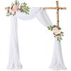 Wedding Arch Drape Curtain Draping Ceremony Reception Hanging Decoration Veil Seaside Background Decor for Banquets Engagements Parties