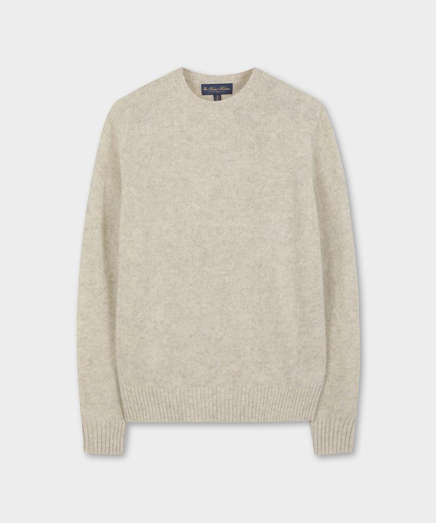 BROOKS BROTHERS Brushed Wool Classic Sweater (Grey) (Bbwrmm4286Zew)