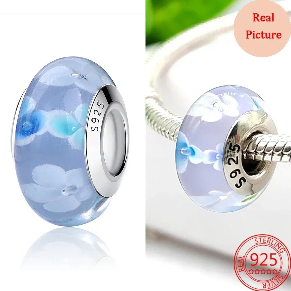 Разноцветные бусины из муранского стекла, стеклянный шарм с волнистым узором, шармы из волнистых стеклянных бусин, подходят для браслетов известных брендов, женские медные украшения, подарок