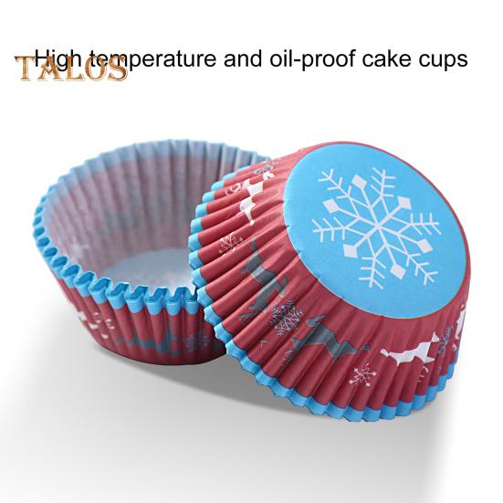 100 шт. чашки для торта, устойчивые к высоким температурам, декоративные без запаха, практичные рождественские бумажные стаканчики для кексов, вкладыши для кексов для дома