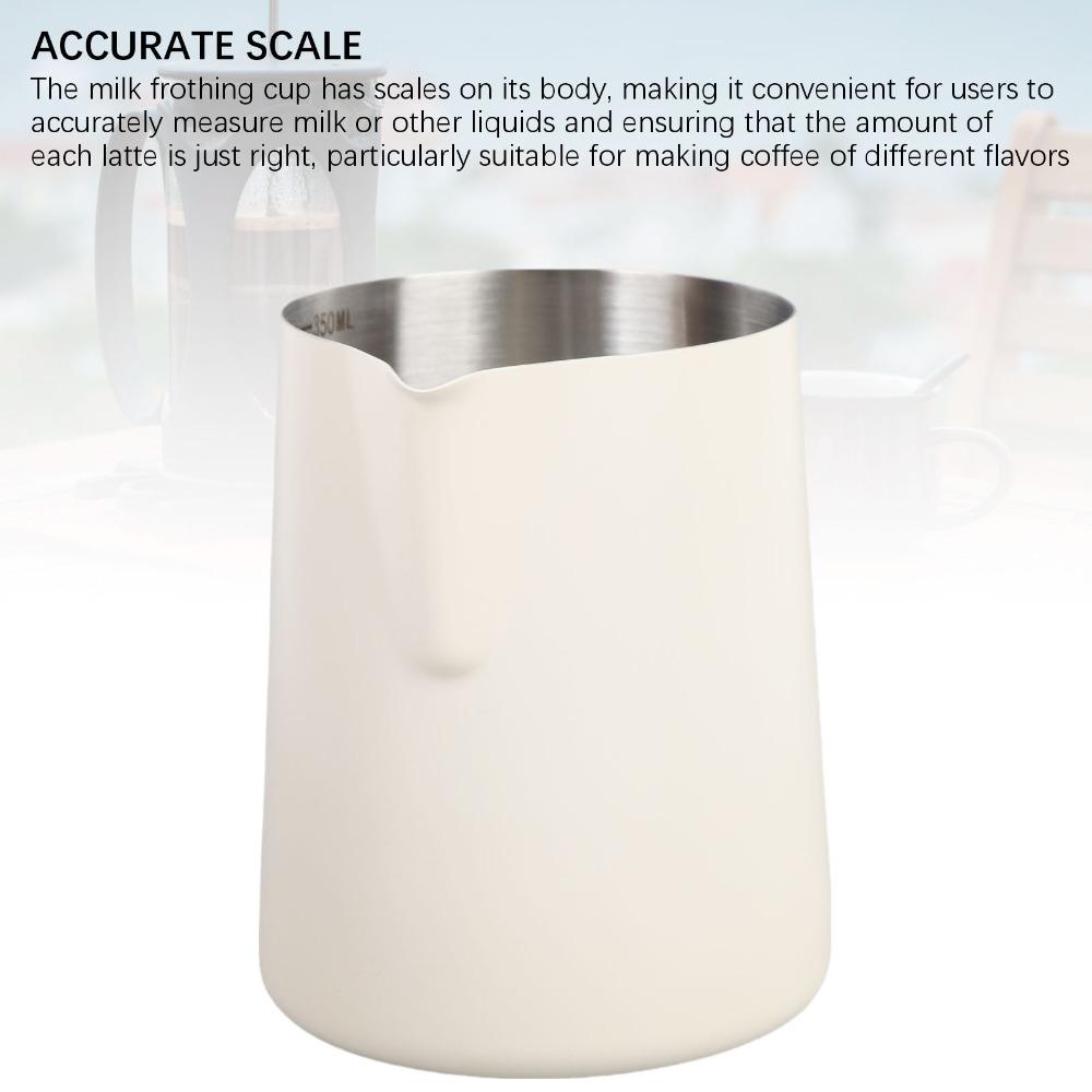 With Scale Milk Pitcher 304 Stainless Steel Latte Art Frothing Cup  Coffee Preparation