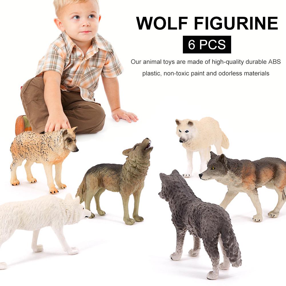 Набор фигурок волка, реалистичные семейные фигурки волка, развивающие игрушки, топперы для торта для детей от 3 лет и U