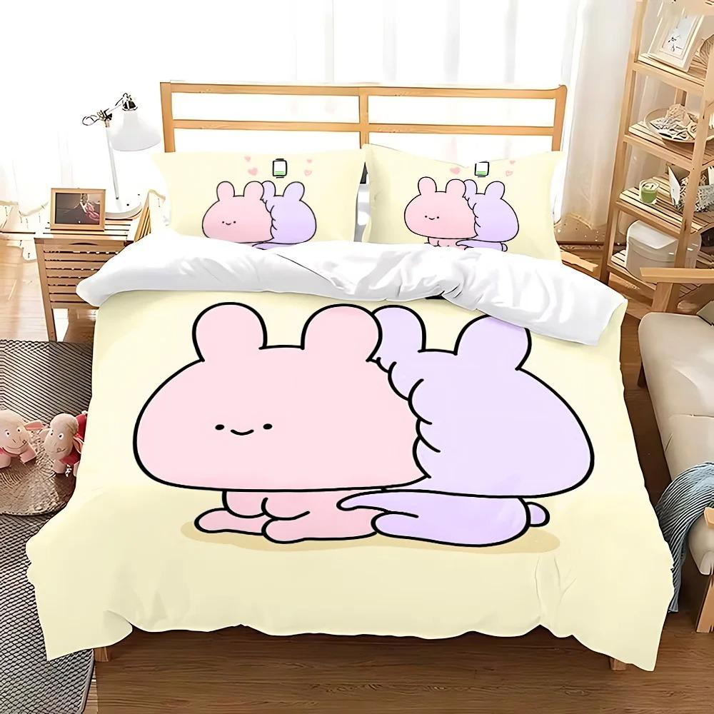 Спящий Милый Асамими Квадратный Пододеяльник Наволочка Постельное Белье Взрослый Мальчик Девочка Украшение Спальни Детский Подарок Односпальный Двуспальный Большой Размер