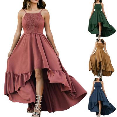 Женское модное однотонное сексуальное облегающее платье с кружевной блузкой и нестандартной юбкой А-силуэта