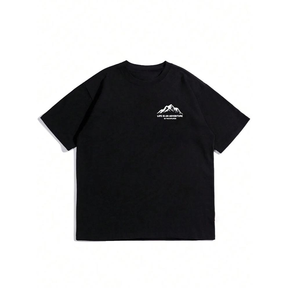 T-Shirt Mens Summer All-Match Clothes Trendy O-Neck Tops Oversize Cotton Streetwear