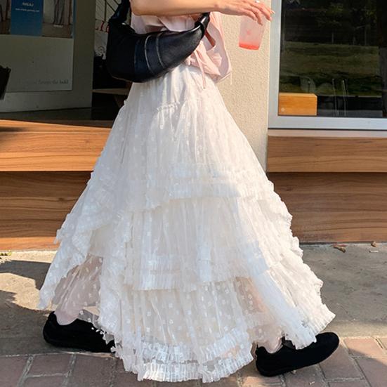 Женская юбка-торт, эластичная, с высокой талией, асимметричная, жаккардовая, фатиновая юбка, однотонная