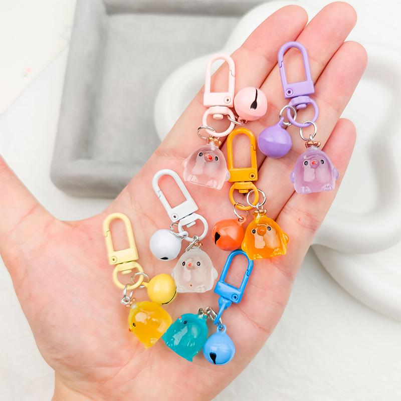 Креативный милый светящийся брелок в виде цыпленка с короной, кулон на рюкзак, кавайный чехол для наушников, украшения, аксессуары, подарки