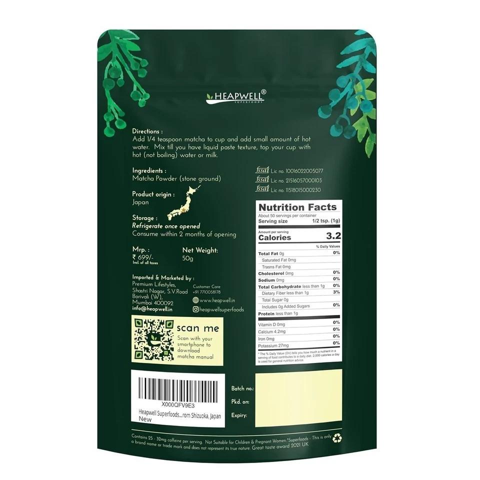 Matcha Green Tea Powder, 50 Grams (30 Servings) | Sourced From Shizuoka