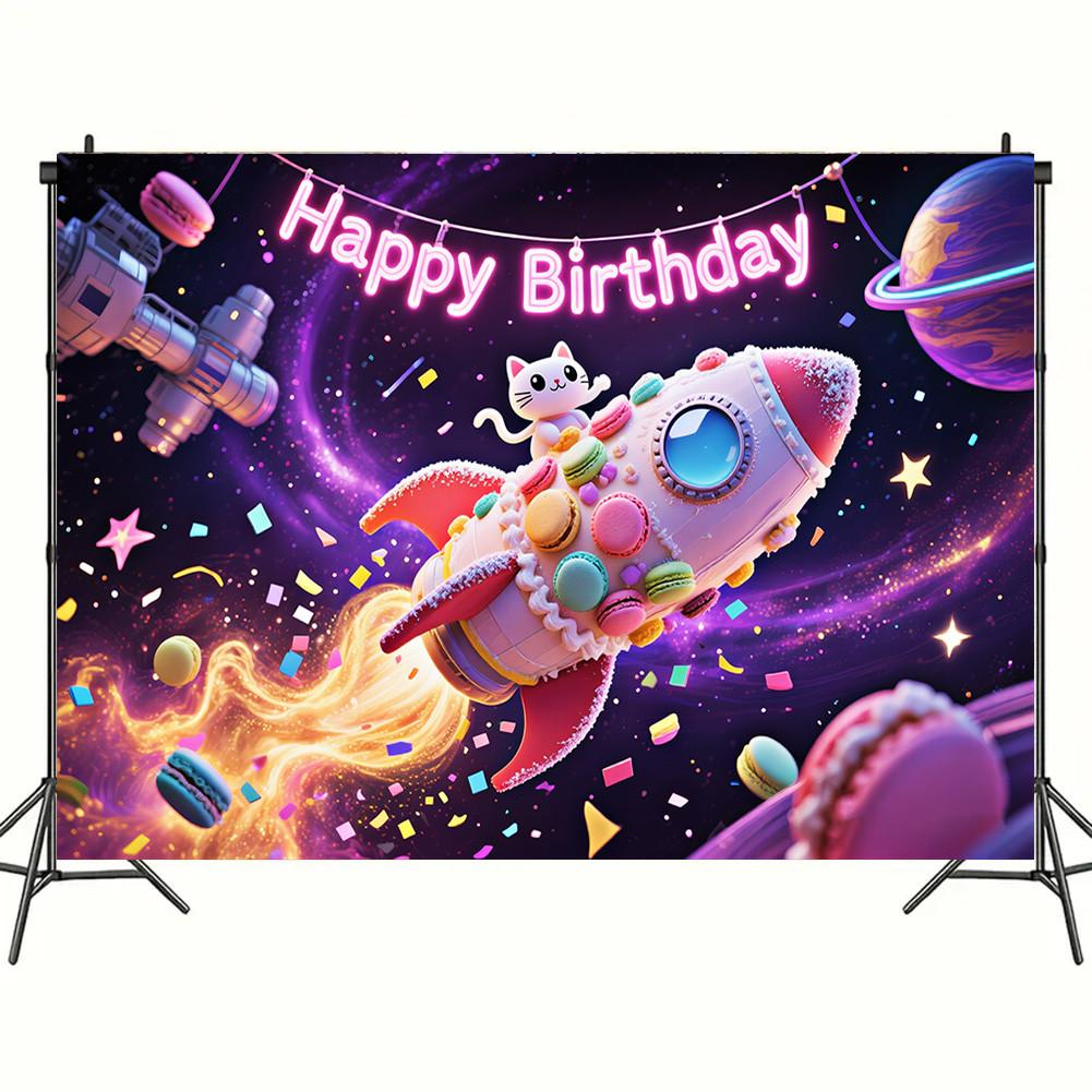 Красочный гобелен 'С Днем Рождения' Шары Радуга Дети Девочка Украшение на День Рождения Баннер Детская Вечеринка Фон для Фото Реквизит