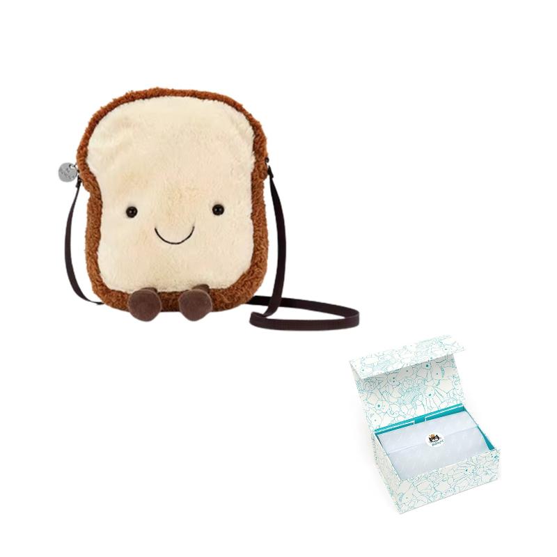 JELLYCAT Серия Еда Мультяшный Тост Хлеб Еда Коричневая Кукла Плюшевая Кукла Высота 19 см