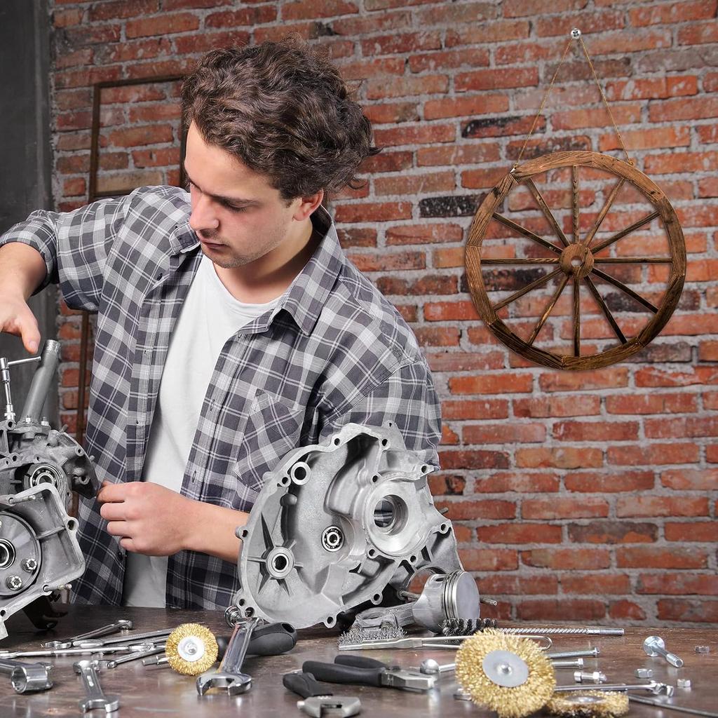 Western Cowboy Party Decorations Vintage Rustic Wagon Wheel Wood Cartwheel Decor for Bar Garage Indoor Outdoor