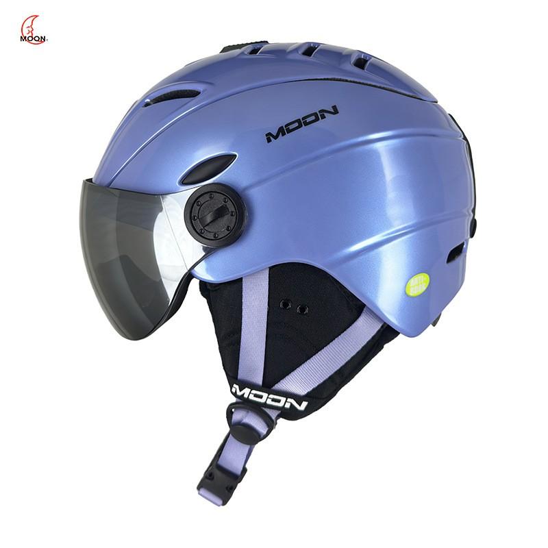 MOON Ski Helmet With Integrated Goggles Lightweight Unisex Snow Sports Head Protection Alpine Freestyle Skiing