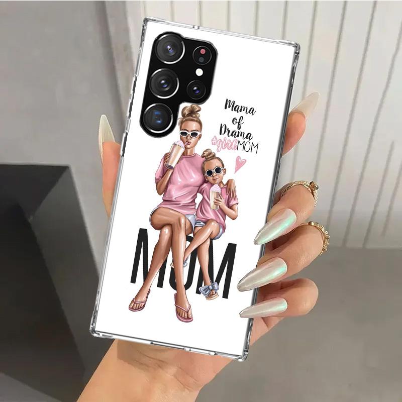 Baby Mom Girls Phone Case for Samsung Galaxy S26 S24 S23 Ultra S25 Edge S22 S21 Plus S20 FE + Soft Print Shell Funda Galaxy S25