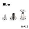 10Sets Flat Head Belt Studs Copper Rivets Decorative Double Cap Leather Screws Leather Tool