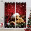 Christmas Decoration Curtain Christmas Tree Christmas Hat Gift Elk Snowflakes New Year Festival 3d Printing Easy To Wash Curtain
