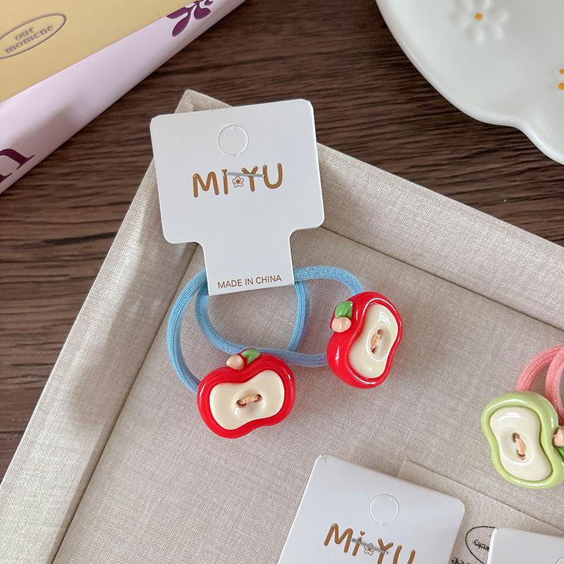 Милая мультяшная детская фруктовая эластичная резинка, летняя коса для девочек, разноцветная резинка для волос и повязка для волос, принцессина резинка для волос и аксессуар для волос