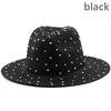Женская Соломенная Пляжная Шляпа от Солнца Стразы Джазовый Шляпа Trilby Fedora Кепка Широкие Поля Летняя