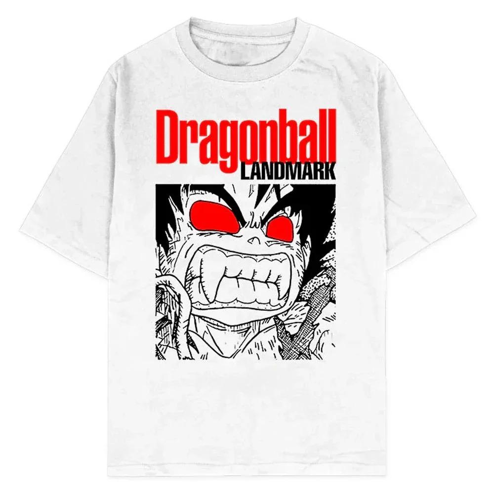 2022026 Летняя ретро футболка Dragon Ball из высококачественного хлопка, Гоку с красными глазами, унисекс, принт, унисекс топ для унисекс женщин и детей, Ins