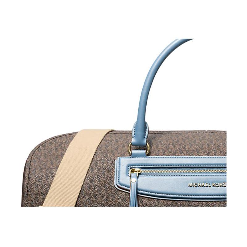 Michael Kors Сумка-тоут Jet Set Travel на молнии из покрытого канваса, большая, женская, из шамбре