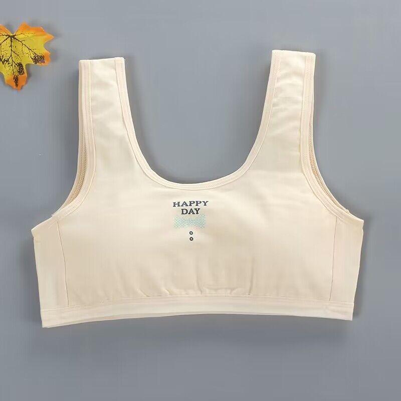 Спортивный бюстгальтер для девочек-подростков, хлопковое нижнее белье для спортзала, тренировочный жилет, бюстгальтер для девочек, укороченный топ, 10–16 лет