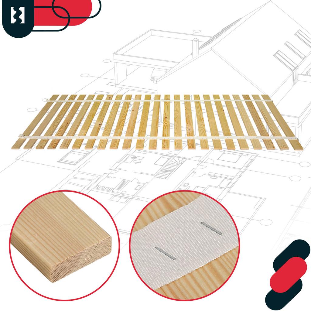 Wooden Bed Frame With Slats On A Tape For A Mattress 90 X 200 Cm