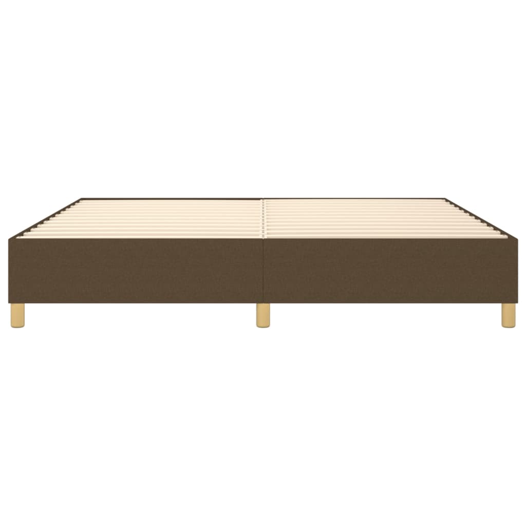 Box Spring Bed Frame Dark Brown 200 x 200 cm Fabric