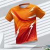 Men Sports Tee High Elastic Gradient Geometric Print Breathable Training Top