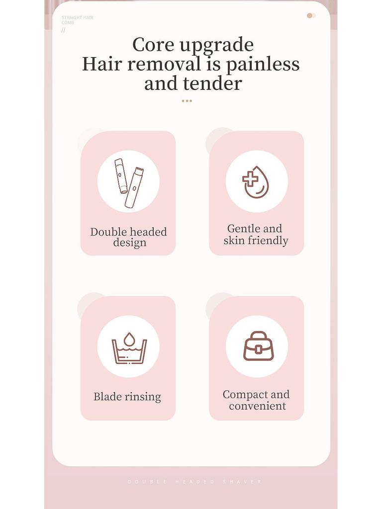 Женский электрический эпилятор с двумя головками и триммер для лобковых волос