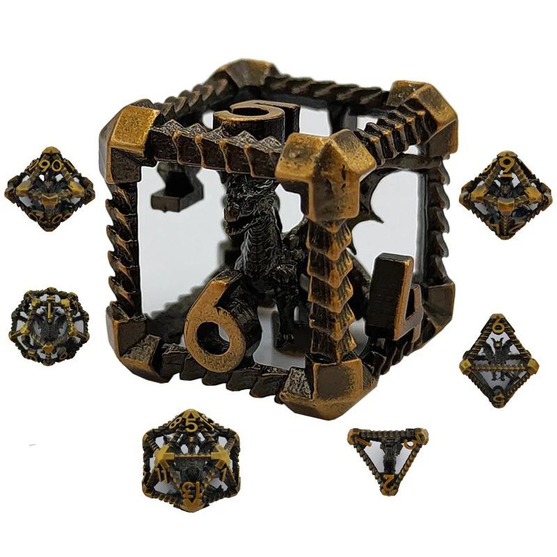 7pcs/set Hollow Dragon Dice Set Role-playing Game Polyhedral Dragon Dice Tabletop DND Game Party Accessories