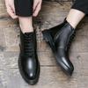 High Top Men's Leather Shoes Classic British Minimalist Style Outdoor Leisure Party Daily Office and Business Shoes Size 38-46