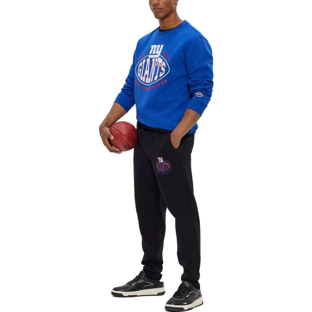 HUGO BOSS X NFL Sweatshirts Men's Dark Blue Crew Neck Moderate Regular 50504600-428