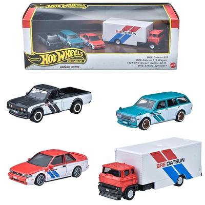 Набор коллекционных машинок Hot Wheels Premium - BRE Datsun, 4 литых автомобиля, для детей от 3 лет, HRT52