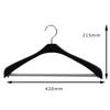 Shinko Hanger Basic Suit Hanger, Reverse Jacket Slim Stop 42, Black, Made in Japan, with 360-Degree Rotating Hooks, Space-Saving, Coat and Outerwear P