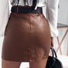 Женская юбка однотонная с отделкой заклепками, с высокой талией, быстросохнущая, короткая юбка для вечеринок