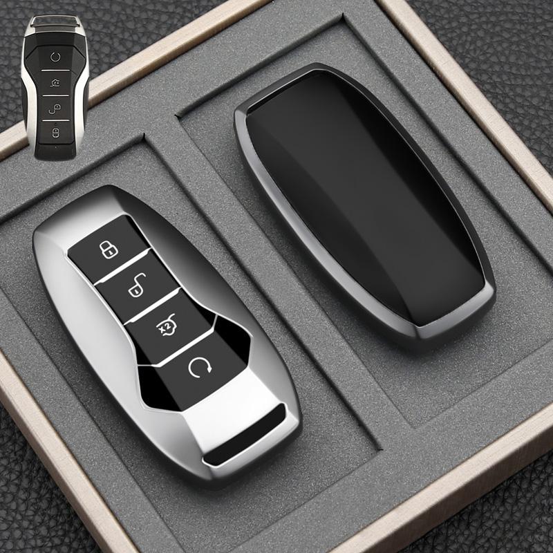 Чехол для ключа для BYD Song Plus Atto 3 Han EV Tang DM Qin Seal Dolphin Leather Metal Remote Fob Holder Keychain Car Accessories