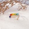 Rotatable Colorful Beads Ring Stress Anxiety Relief Open Adjustable Men Women Finger