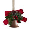 Christmas Bell Decoration Bowknot Decor Hanging Decorative Bell with Pine Branches Red Fruits Indoor Outdoor Ornament
