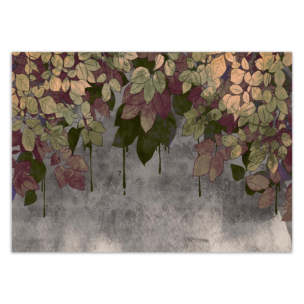 Wallpaper Leaves on concrete